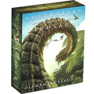 Diamantinasaurus australiano del periodo Cretácico en una onza de plata