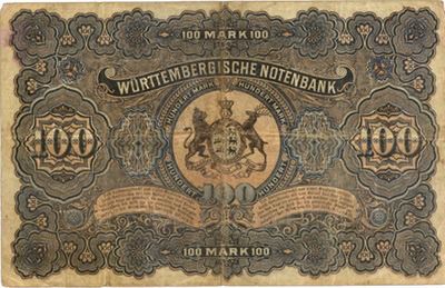 Alemania 100 Marcos 1907 Badische Bank vs. 100 Marcos 1911 Wurttemberg Bank
