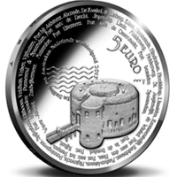 Moneda con la línea defensiva de Ámsterdam
