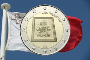 Proclamación de la República de Malta en 1974 en 2 euros