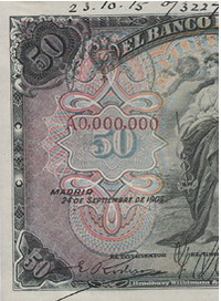 Elementos de seguridad en los billetes españoles (I)