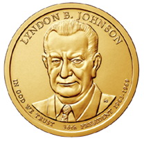 El 36 presidente de los Estados Unidos Lyndon B. Johnson en 1 dólar