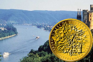 Alto Valle del Rhin Medio en 100 euros oro de Alemania