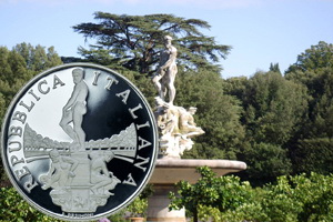 Jardines de Boboli, Florencia, en 5 euros plata italianos