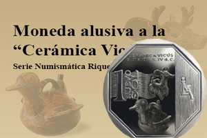 Cerámica Vicús en 1 Nuevo Sol de Perú