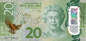 20, 50 y 100 dólares neozelandeses, el “dinero más brillante”