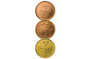 Las nuevas monedas Suecas que no contiene níquel