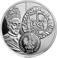Vladislaw II Jagiello rey de Polonia en un medio Grosz