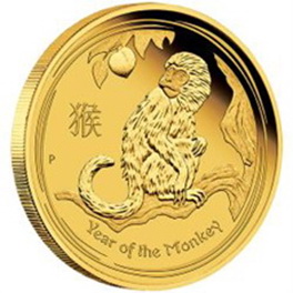 Moneda Año Lunar del mono 2016 oro 1 oz