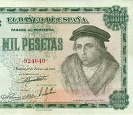 La Filosofía está de moda: Luis Vives en las 1.000 pesetas de 1946