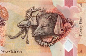 20 Kina para el 40 Aniversario de la Independencia de Papúa Nueva Guinea