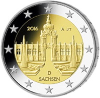 Dresde, capital de Sajonia, en 2 euros alemanes