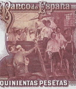 Juan Sebastián Elcano en las 500 pesetas de 1931