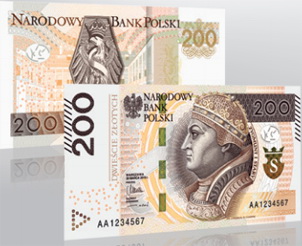 Nuevo billete de 200 zloty en Polonia