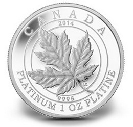 Hoja de Arce canadiense en platino