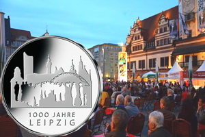 Milenario de la ciudad alemana de Leipzig en 10 euros plata