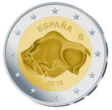 La Cueva de Altamira en 2 euros conmemorativos 2015