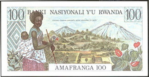 Rwanda 100 francos 1978 versus 100 francos 1989