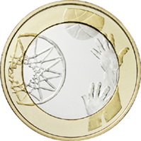 Bimetálica de 5 euros para el “Baloncesto” de Finlandia