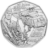 5 Euros plata para el 60 Aniversario del Ejército Federal en Austria