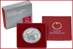 Austria y “El Período Cuaternario: Hielo y Fuego” en 20 euros plata