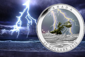 Fenómenos meteorológicos canadienses: “Tormenta de verano” en 20 dólares plata