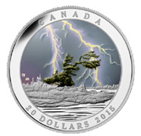 “Tormenta de verano” canadiense en 20 dólares plata