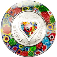 El corazón “Millefiori” de Tuvalu en 5 dólares plata