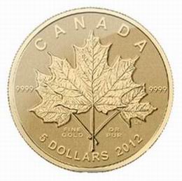 Maple Leaf 2012 en oro, plata y platino