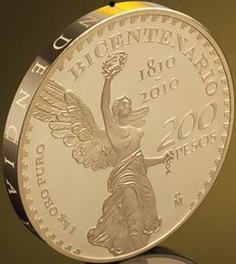 Bicentenario del Inicio del Movimiento de Independencia de Méjico en 1 kg. de oro