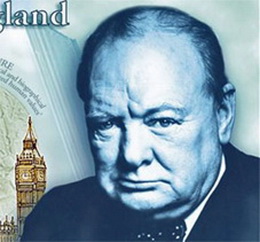 Winston Churchill en los nuevos billetes de 5 libras