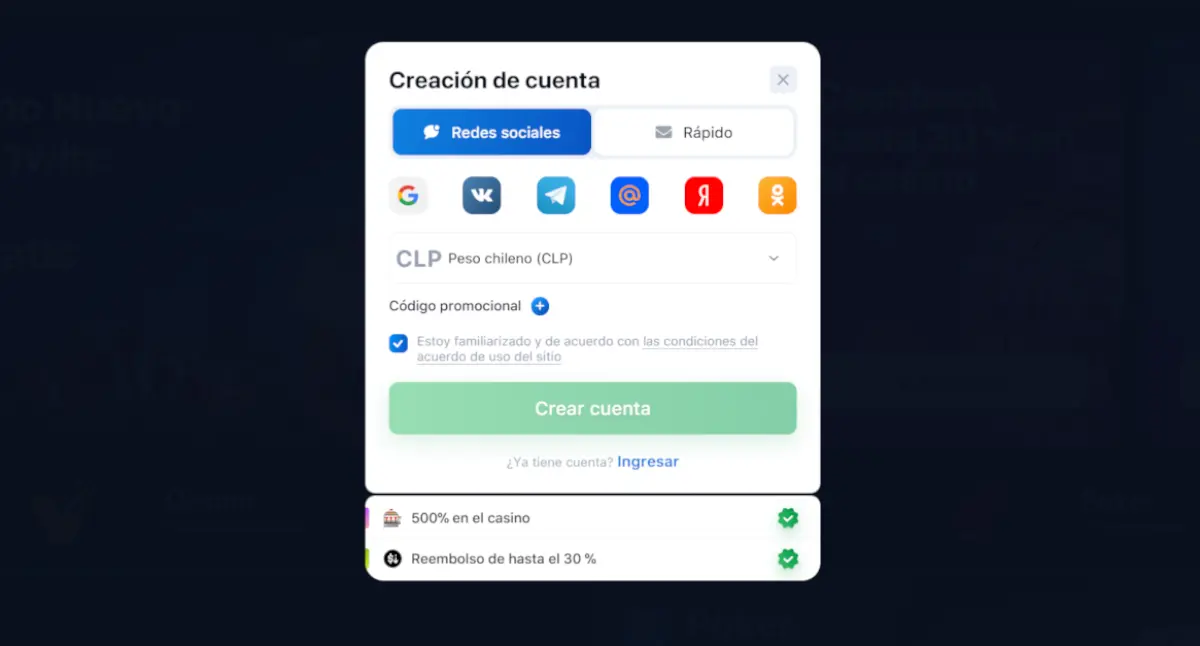 Beneficios de completar el registro 1win 1Win registro